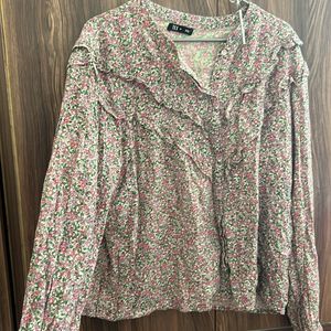 Cotton Floral Top. Size XXL