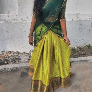 Green South Indian Half Saree