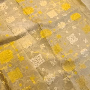 100% Pure Kadhua Banarasi Silk Kora