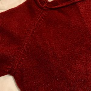 Maroon Woolen Top For Women