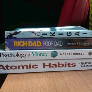 Ikigai+ Atomic Habits+ Money + Rich Dad Book