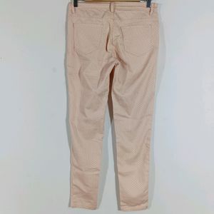 Peach Printed Skinny Fit Casual Pant (Women)