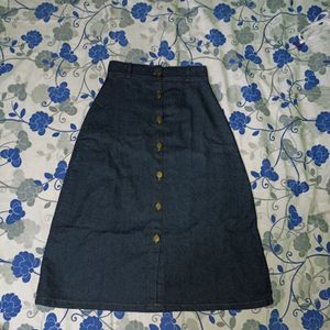 Denim Black Skirt