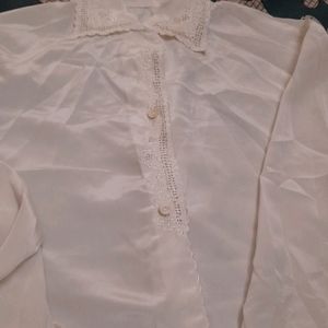 Women White Silk Shirt