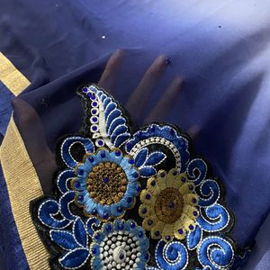 Beautiful Navy Blue Color Saree