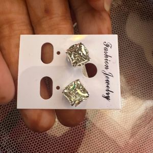 Silver Square Studs Never Used