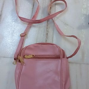 Pink Small 4 Section Sling Bag