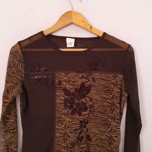 Brown Printed Top (Women's)