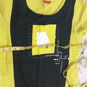 Westside Lemon And Black Kurti