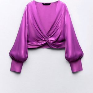 SATIN TOP WITH KNOT