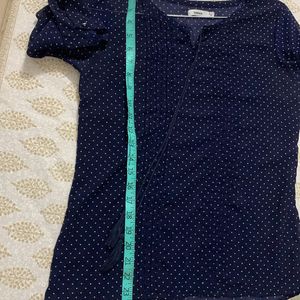 Polka Dots Dark Blue Sheer Top