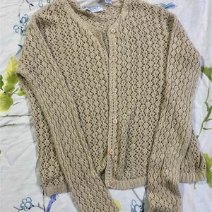 Knitted Front Open Cardigan