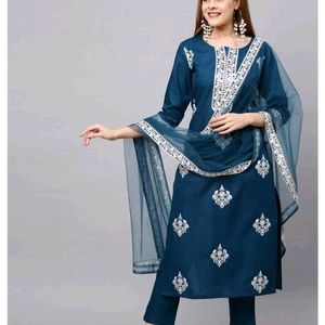 Women Blue Kurta Set