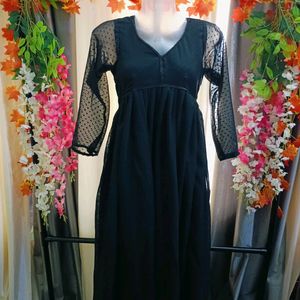 Black Aliya Cut Dress