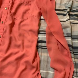 Pink high low Shirt