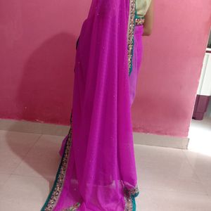 Elegant Magenta Colour Saree