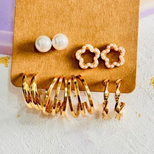 Combo Pack Of 5hoop N Stud Earrings