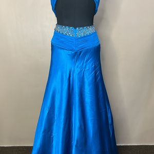 Blue Satin Gown