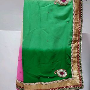 Heavy Border Beautiful Multicolour Saree