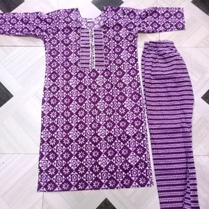 Women Pure Cotton Kurta Pant Set