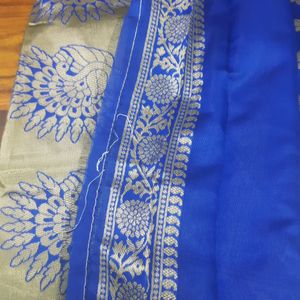 Beautiful New Ink Blue Saree With Blouse