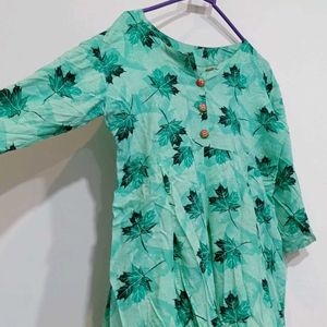 Green Leave Design Frock