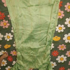 pretty pista green long kurti.