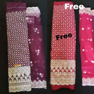 Buy1 Get 2 Free Net Fabric Sequin Work Suit &Saree