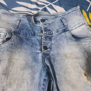 Mid Waist ... Torn Design Denim For Sale