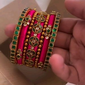 Handcrafted Silkthreadbangles Set