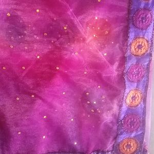 Beutiful Purple Net Saree 💟