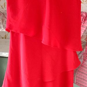 3 Fril 1 Piece Red 🍒 Short Dress 👗..very Pretty