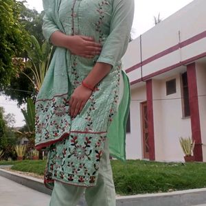 Embroidered Kurta Pant Dupatta Set