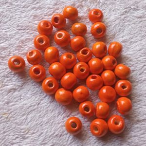 4mm Coloured Wooden Round Beads