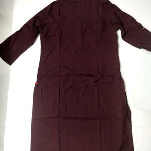 Brown Cotton Kurta And Formal