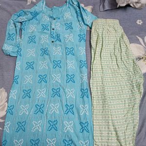 Blue Partywear Kurta Set