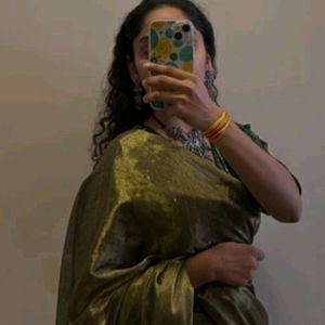 Devine Golden Green Saree ✨️