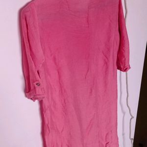 Pink Collar Kurti