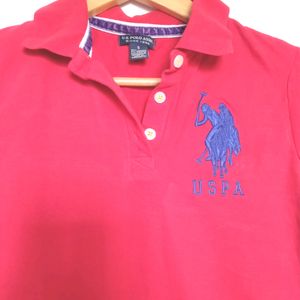 U.S.POLO ASSN. BRAND RED COLOUR T-SHIRT FOR BOYS