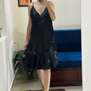 Satin Black Dress Size M To L