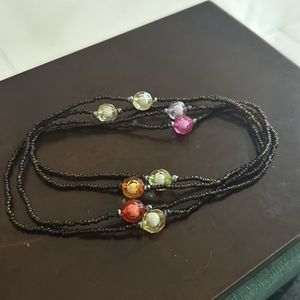 Long Necklace With Multicoloured Beads