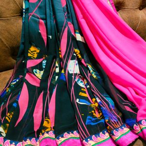 Synthetic Border Saree