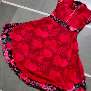 Red flower Western top