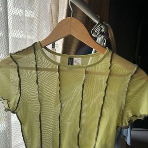 Sheer Green Hnm Top