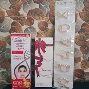 All New.. Perfume, Fair & Lovely And Hair Pins