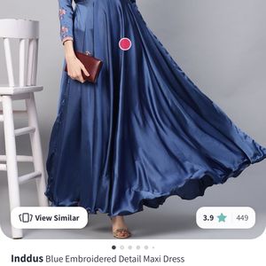 Inddus Silk Blend Embroidered Dress