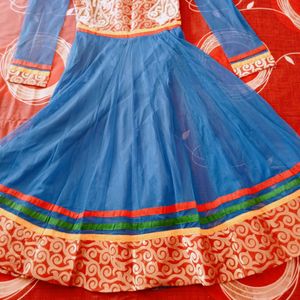 Blue Colour Net Kurti