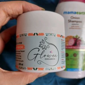 [PRICE DROP] Mamaearth Shampoo & Glowee Hairmask