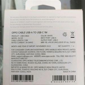 Oppo Type C Charging Cable Original