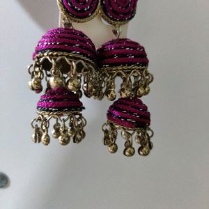 Pink Jhumkas